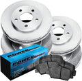 Front Rear Brakes and Rotors Kit Semi Metallic Brake Pads X8174