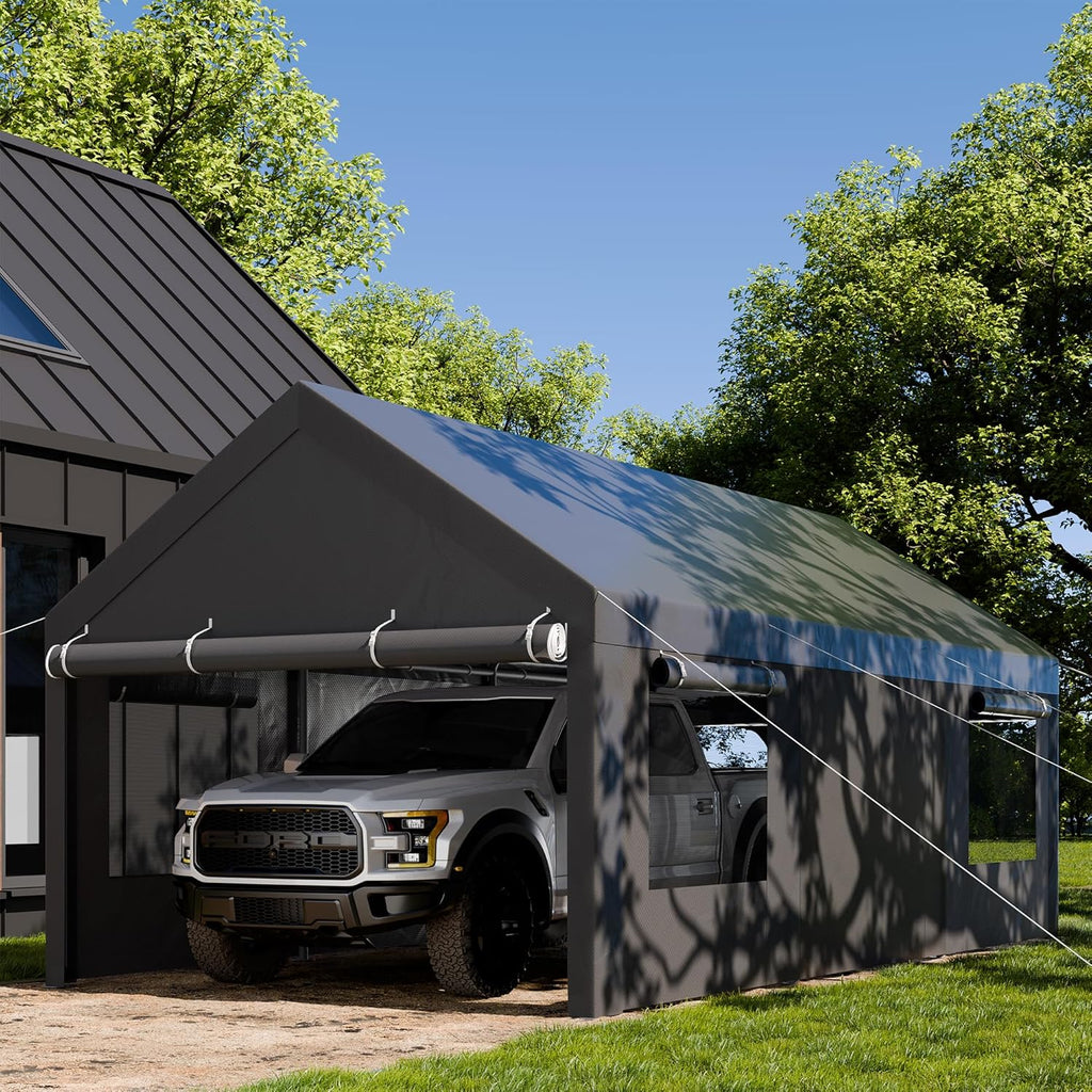 10x18.5 ft Heavy Duty Car Canopy with Roll-up Windows Z693