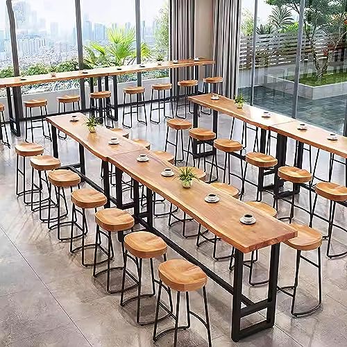 Natural Solid Wood Bar Table with Footrest N459