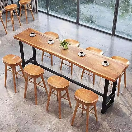 Natural Solid Wood Bar Table with Footrest N459