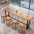 Natural Solid Wood Bar Table with Footrest N459