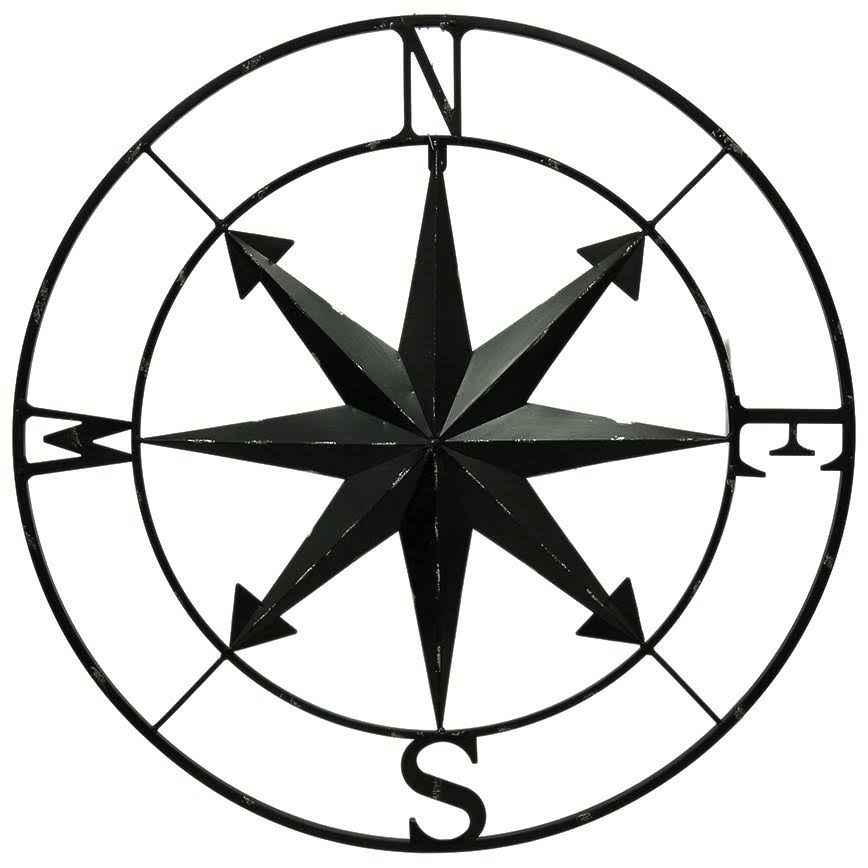 Metal Compass Rose Wall Hanging 28 inch N235743
