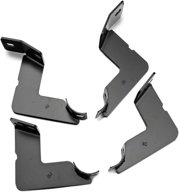 Black 4-Inch Oval Straight End Side Step Bars W78365