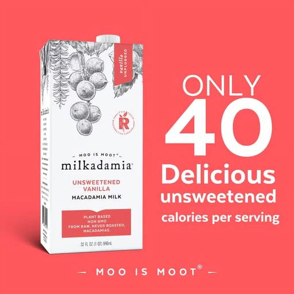32 Fl Oz (Pack of 6) Unsweetened Vanilla Macadamia Milk V743223