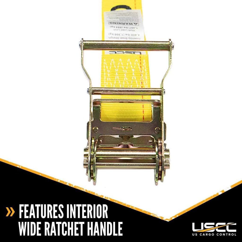 Yellow 2 Inch x 20 Foot Ratchet Straps 4 Pack N660
