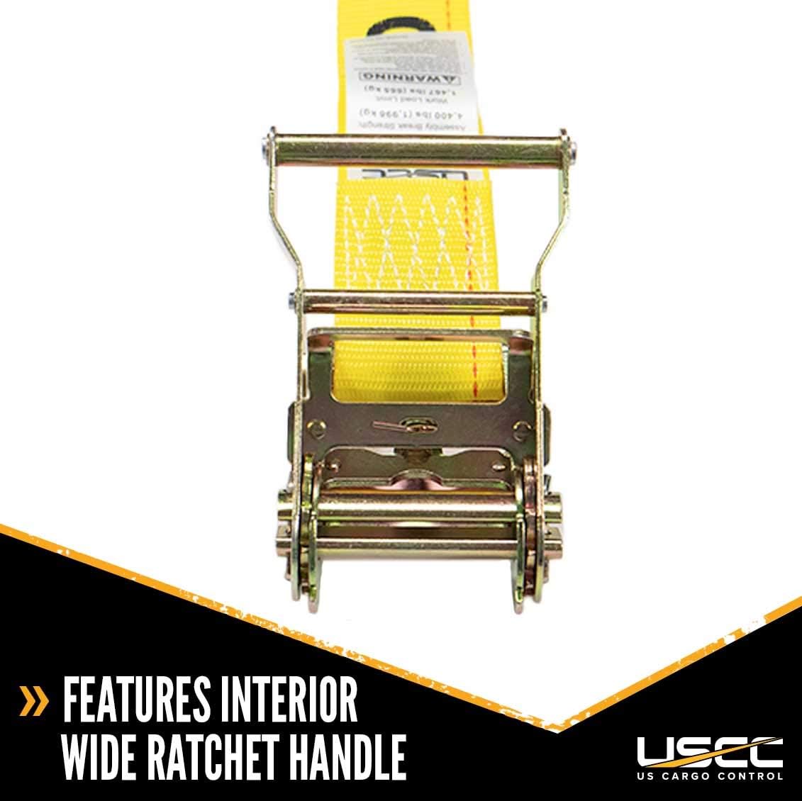 Yellow 2 Inch x 20 Foot Ratchet Straps 4 Pack N660