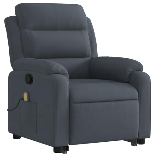 Dark Gray Velvet Power Lift Massage Recliner Armchair with USB N1562
