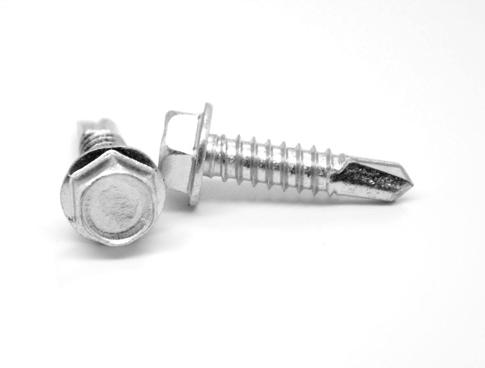 1 1/4 Self Drilling Screw Hex Washer Head Zinc Plated 3000 Pk Z7812