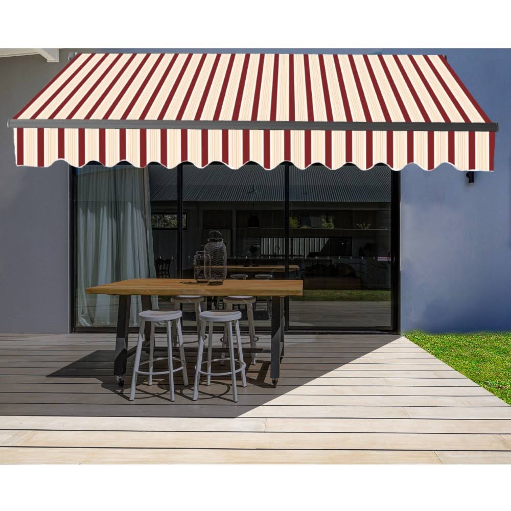 Black Frame Retractable Patio Awning 10 x 8 Feet V87930