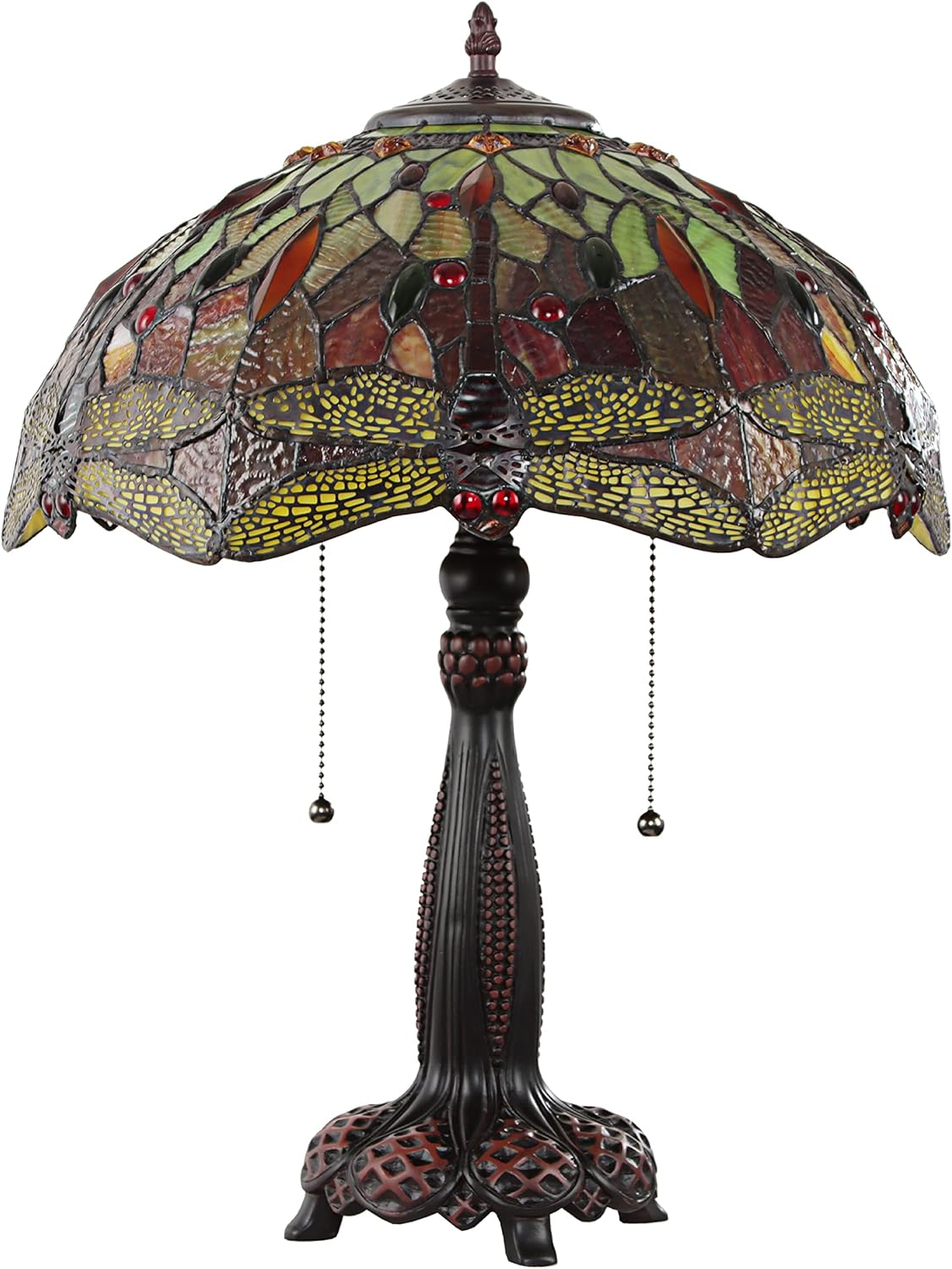 Tiffany-Style 2 Light Dragonfly Table Lamp 16" Shade F579449
