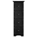 Black Tall Corner Storage Cabinet with Doors and 4 Shelves J6559