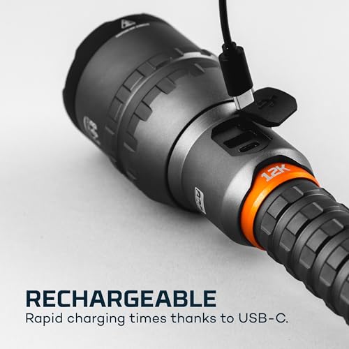 12000 Rechargeable Flashlight with Zoom, Waterproof, Power Bank I4878