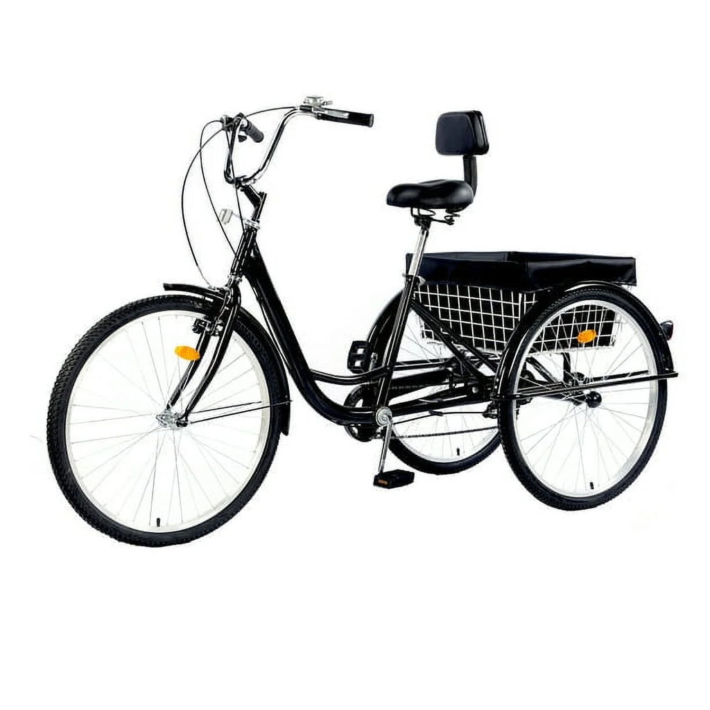 26 Inch 7-Speed 3-Wheel Bike (Black) M145