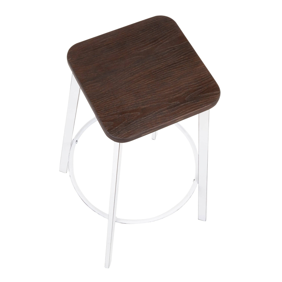 Set of 2 Square Industrial Bar Stools P573758