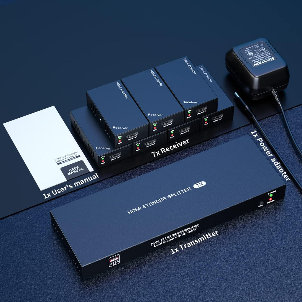 HDMI Extender Splitter 1x7 1080P 50m F74086