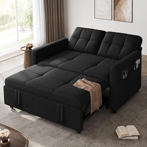 Grey 3-in-1 Convertible Sofa Bed with Pull-Out Bed O26565