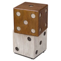 15" Wide Suar Wood Dice Accent Side Table Z68431