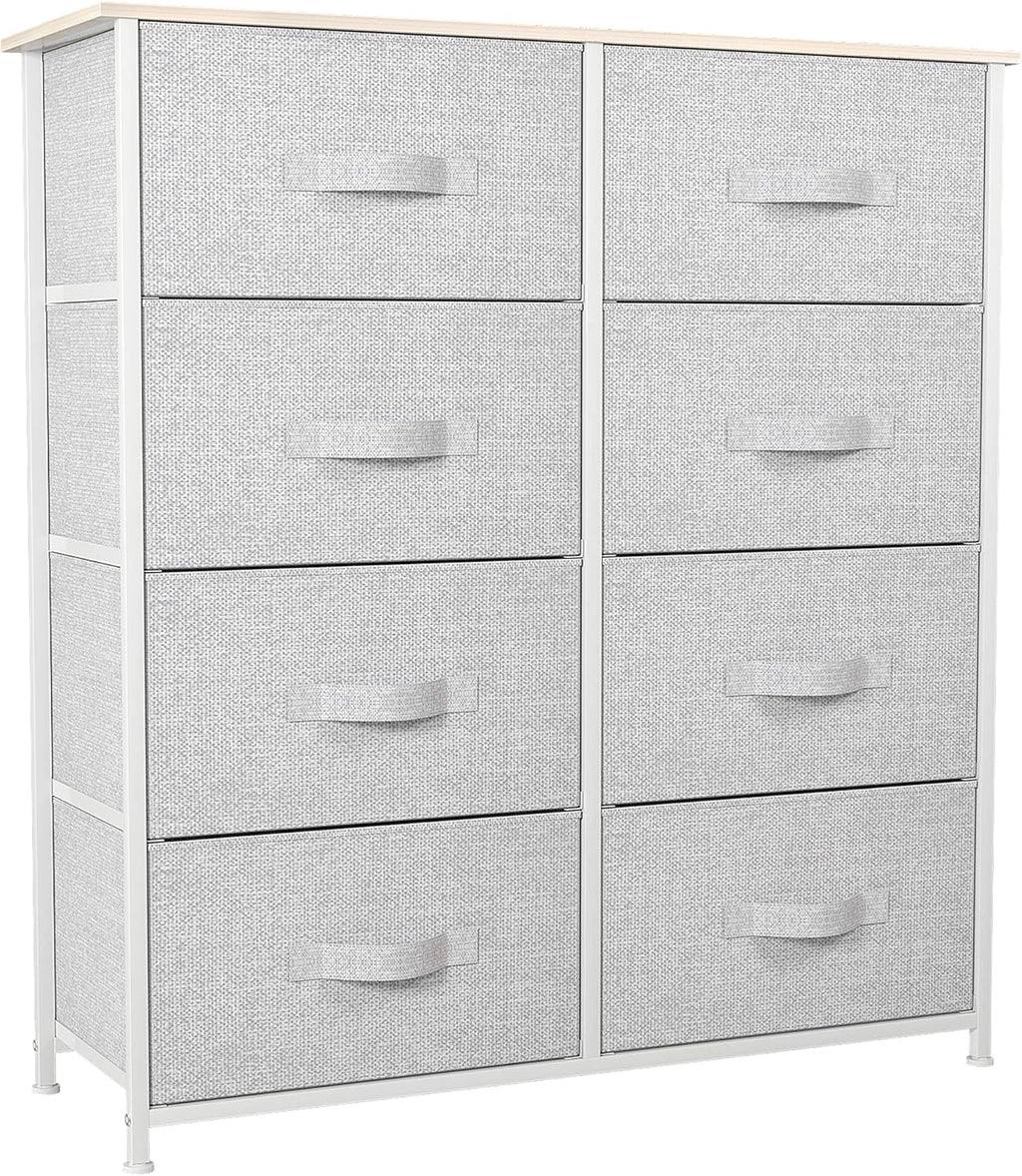 Brown 8 Drawer Fabric Storage Tower with Steel Frame S836437