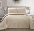 3pc King/California King Embossed Oversized Coverlet Bedspread Set Solid White I424