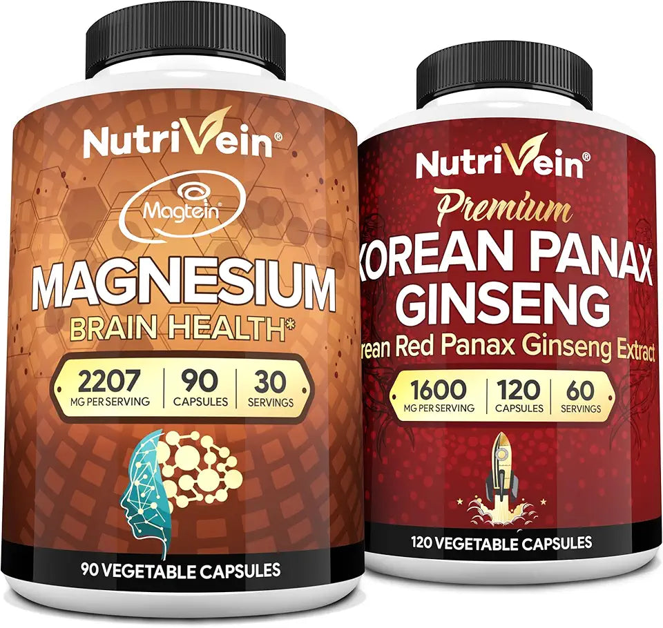 Magnesium L-Threonate & Panax Ginseng Supplement Bundle X8918