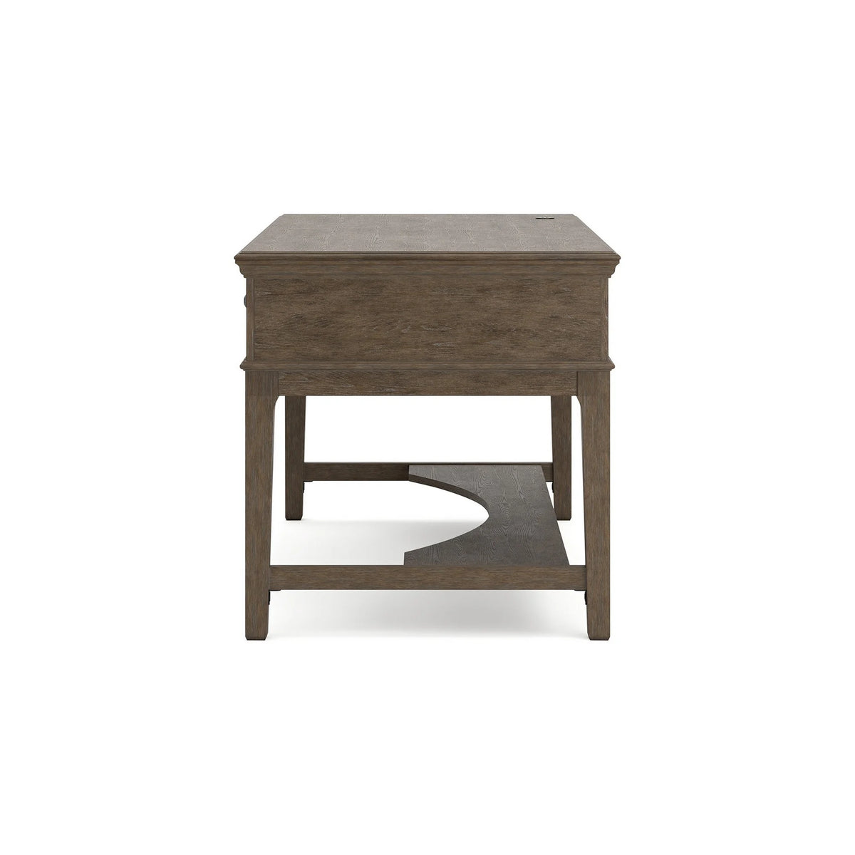 60 Inch Weathered Gray Wood Storage Desk with USB Ports Y663