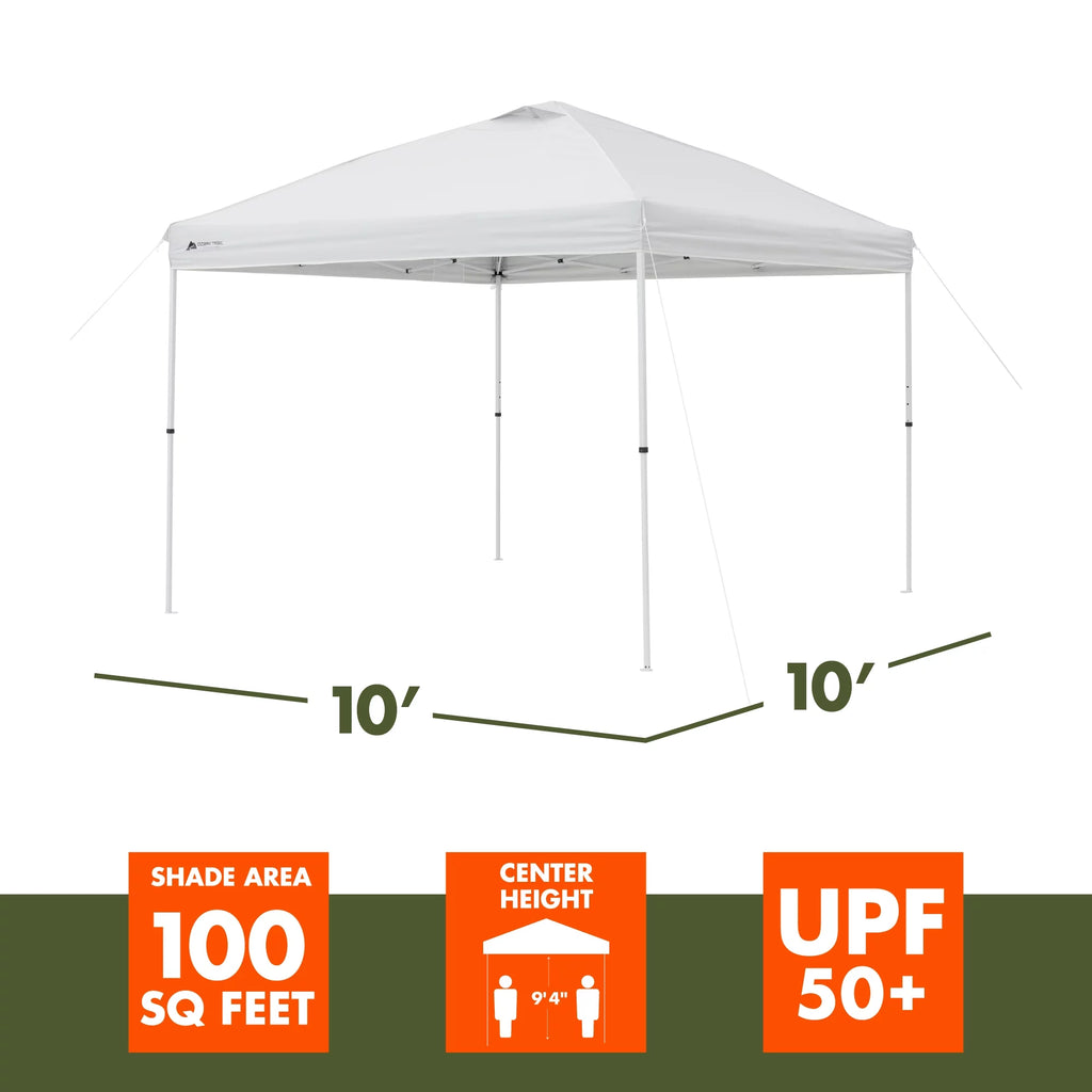 White 10 ft x 10 ft Instant Canopy T967