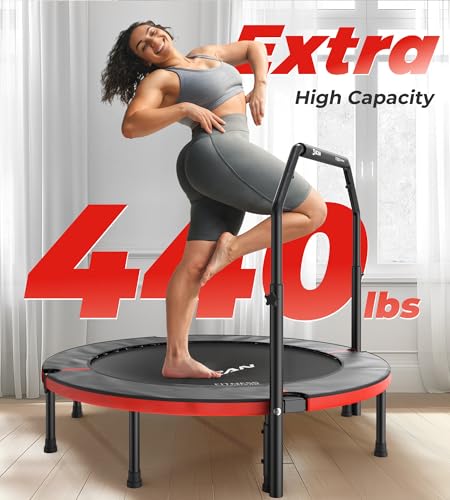 40"/48" Foldable Mini Trampoline with Adjustable Foam Handle C6148