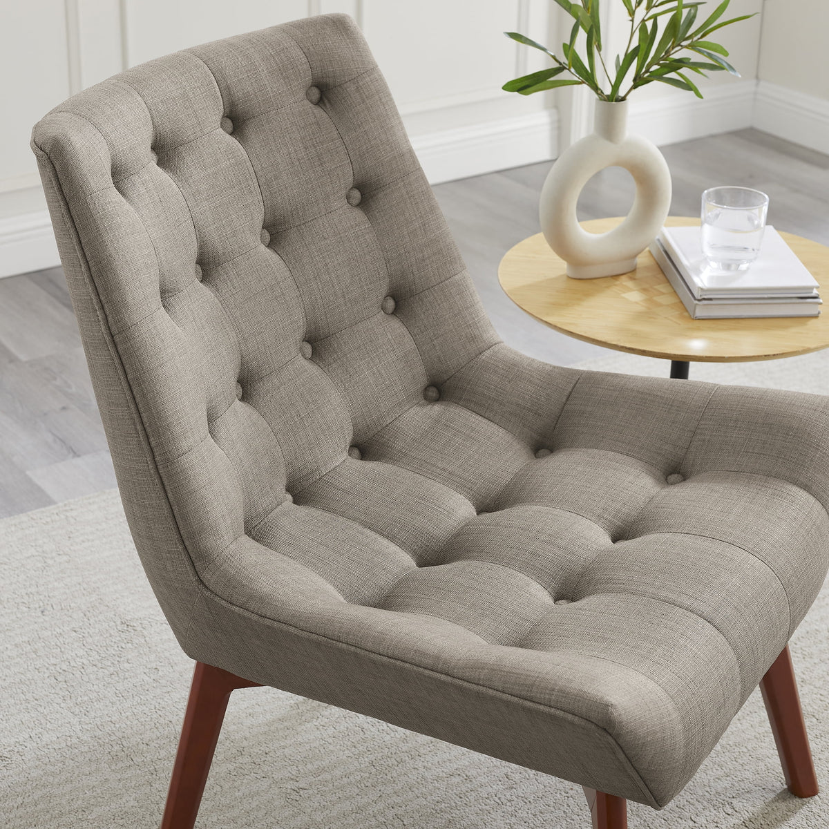 Gray Button Tufted Accent Chair W32857