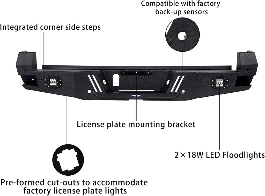 Tacoma Rear Bumper w/Sensor Holes + Front Bumper Kit C975676