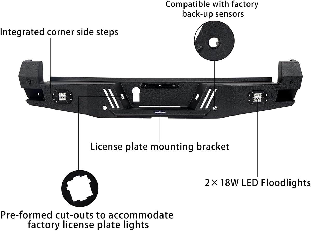 Tacoma Rear Bumper w/Sensor Holes + Front Bumper Kit C975676