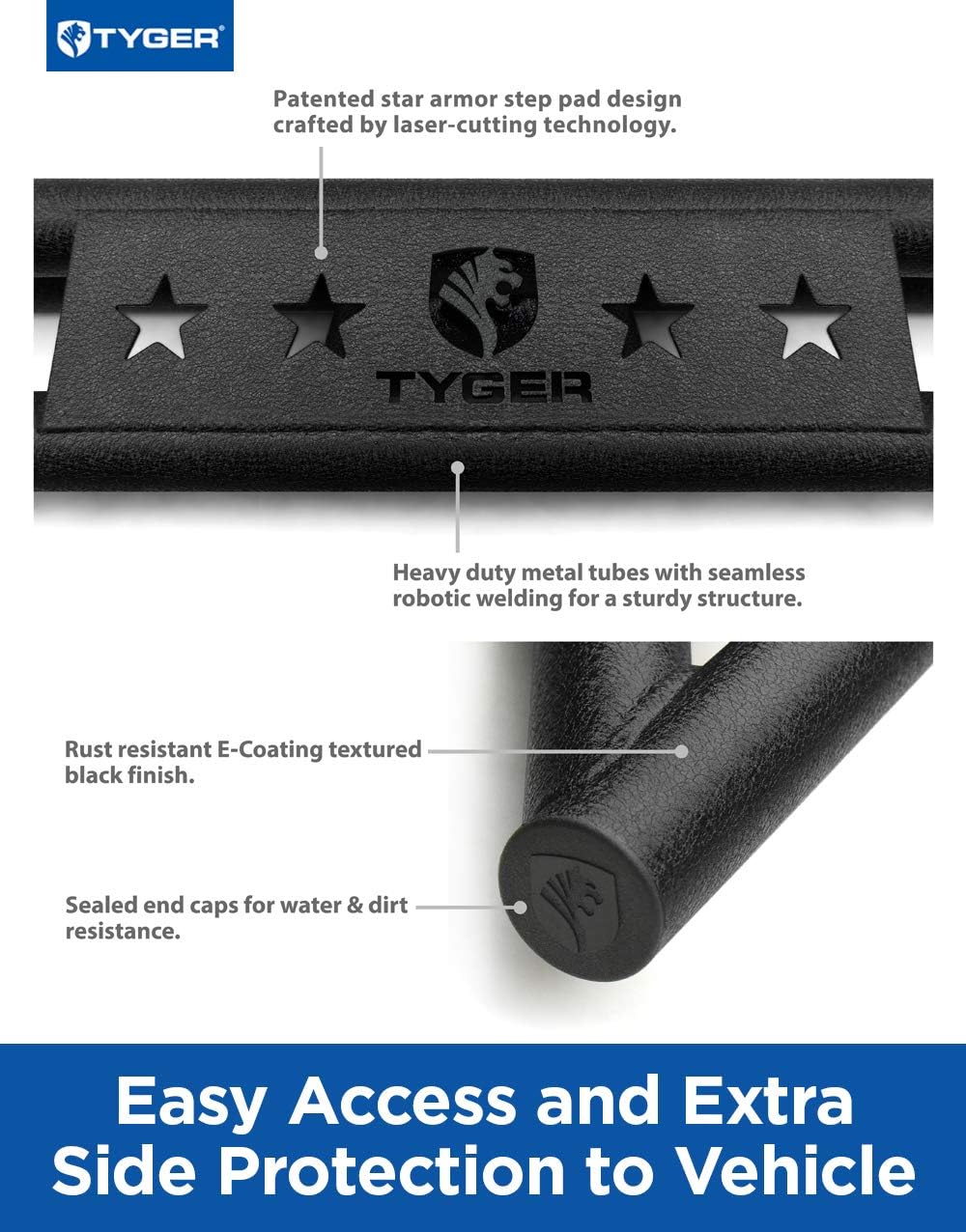 Textured Black Side Step Running Boards S95330