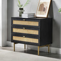 Black 3 Drawer Wood Dresser Z2582
