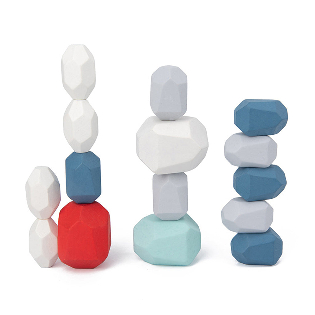 36 Pcs Wooden Colored Stone Stacking Game Building Block T886