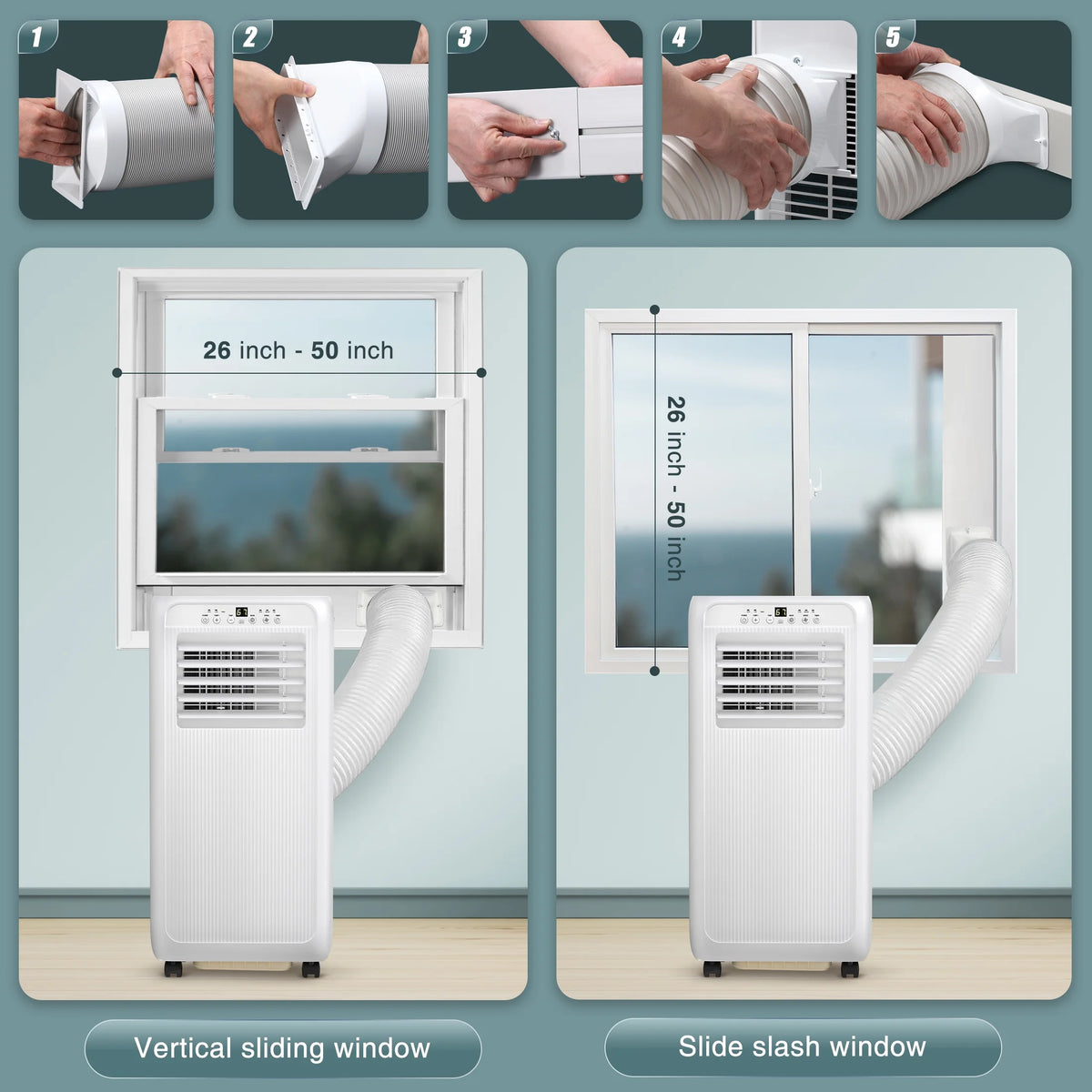 5000BTU Portable Air Conditioner 3 in 1 with 24-Hour Timer Z476