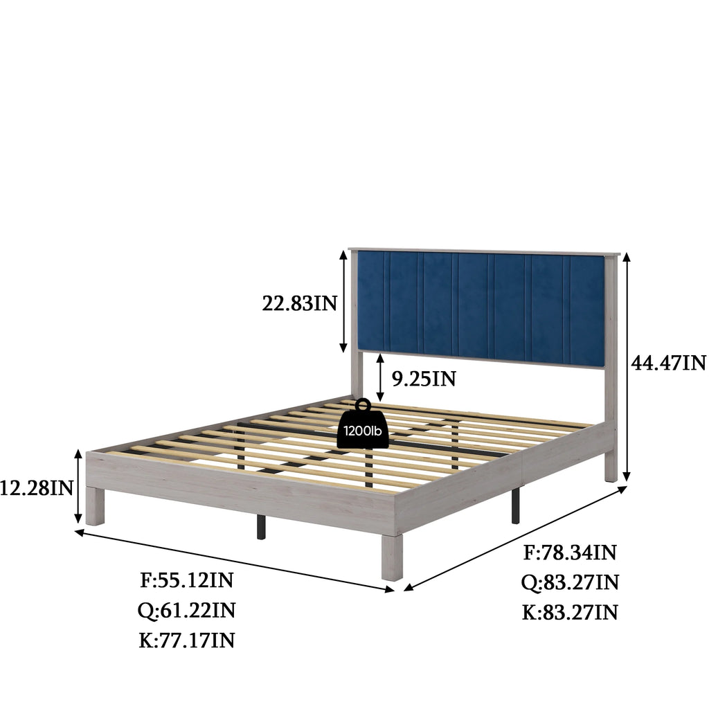 King Wood Bed Frame with Headboard M31154