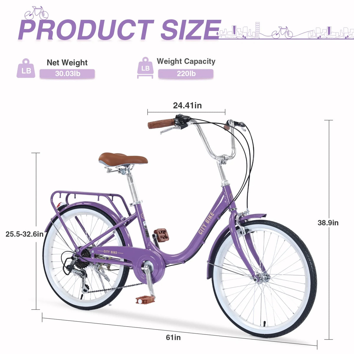 22 Inch 7 Speed Aluminium Alloy Girls Bike V716
