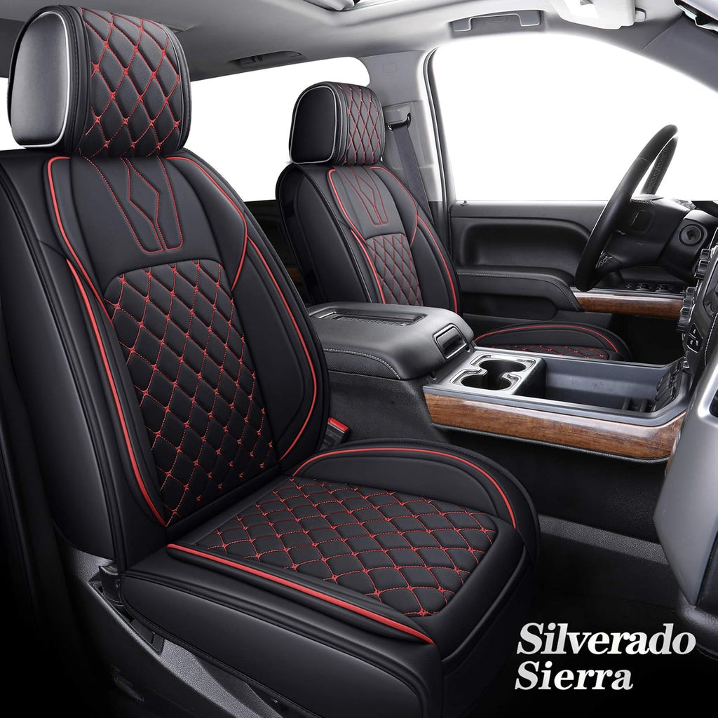 Black and Blue Waterproof Leather Car Seat Covers Full Set J5828