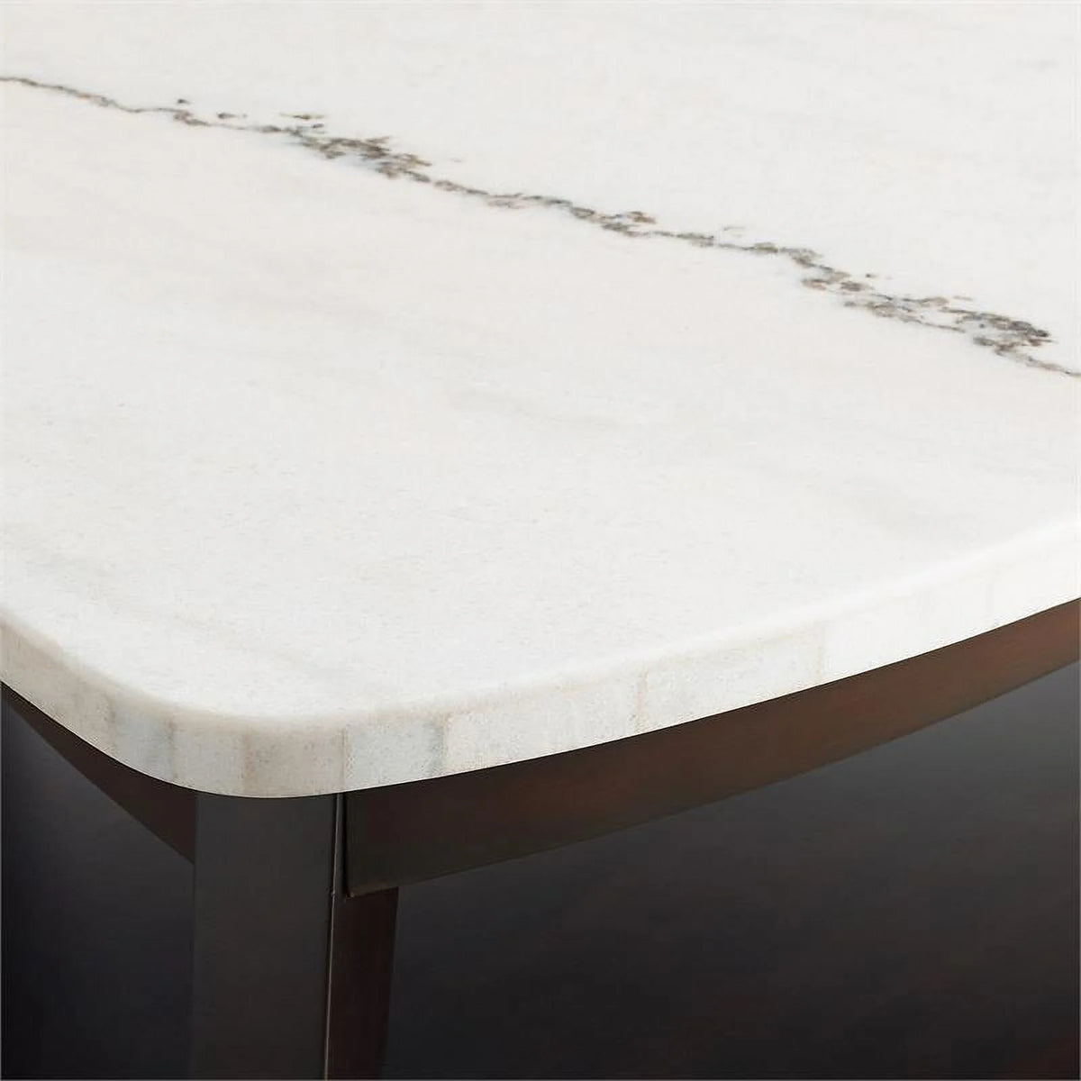 White Marble Top End Table with Black Base G718133