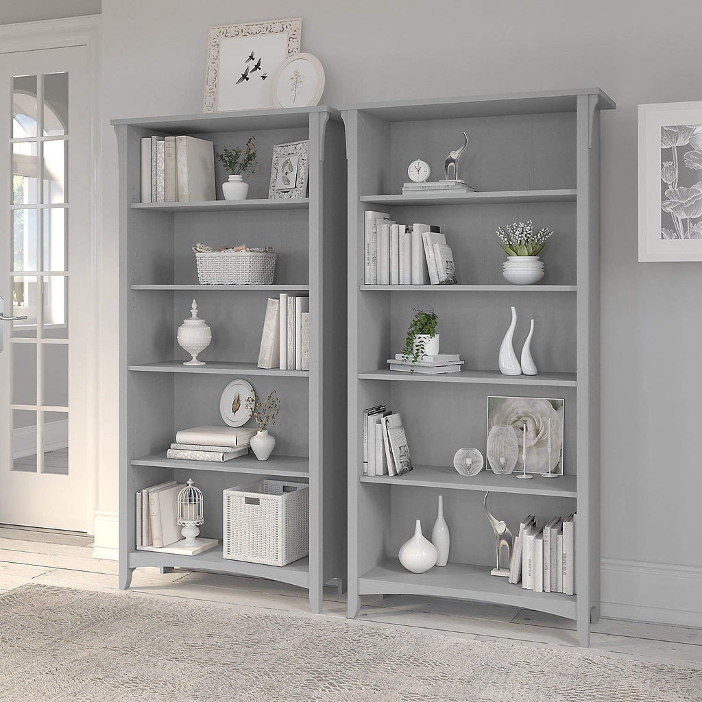5 Shelf Bookcase Set of 2, Cape Cod Gray L64095