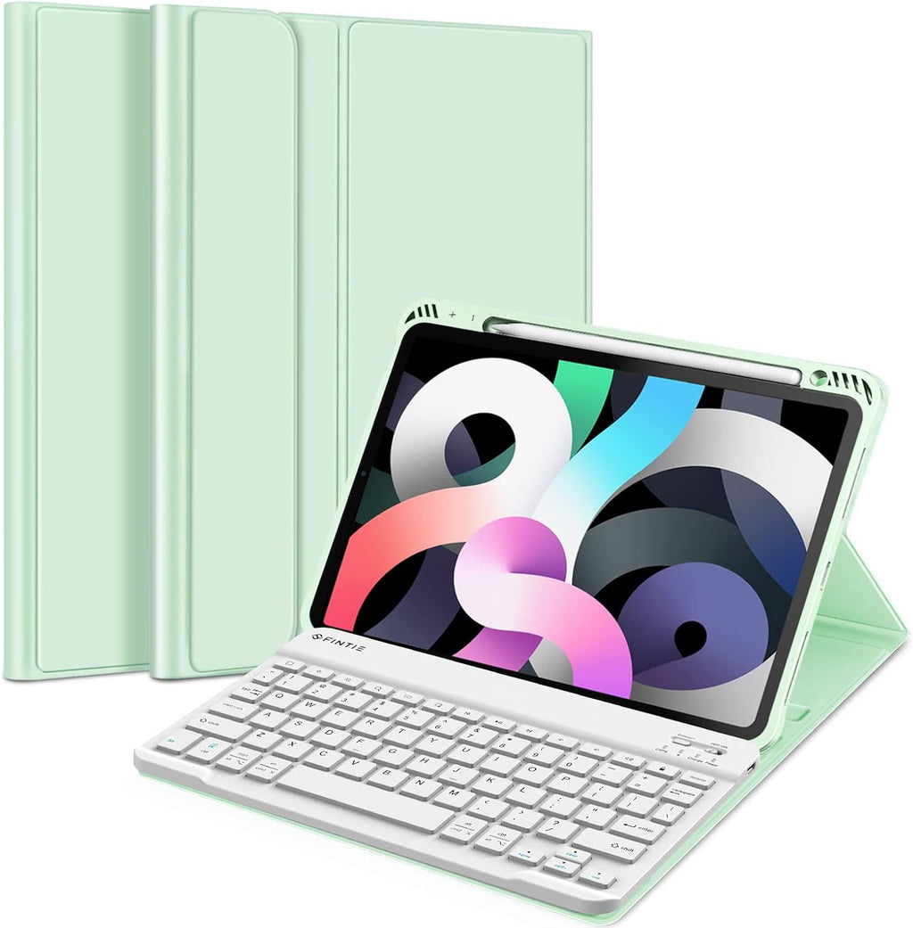 Green Keyboard Case for iPad Air 4th Generation 10.9 Inch 2020 with Detachable Bluetooth Keyboard P26934