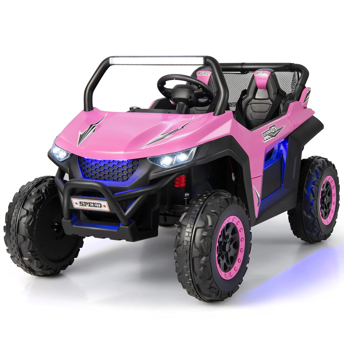 12V 2-Seater Kids Ride On UTV Electric Vehicle Pink E8047