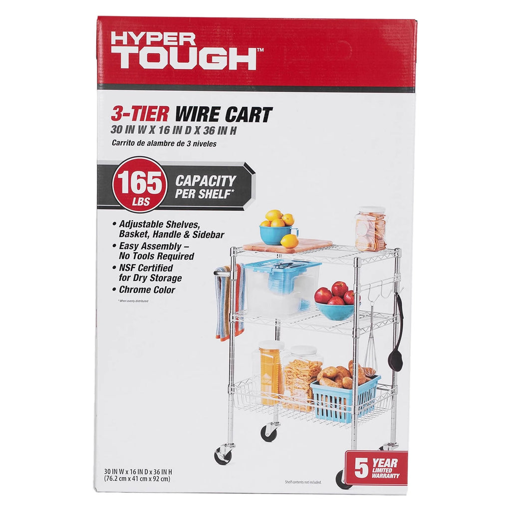 Wire 3-Tier Storage Shelf Unit White E882