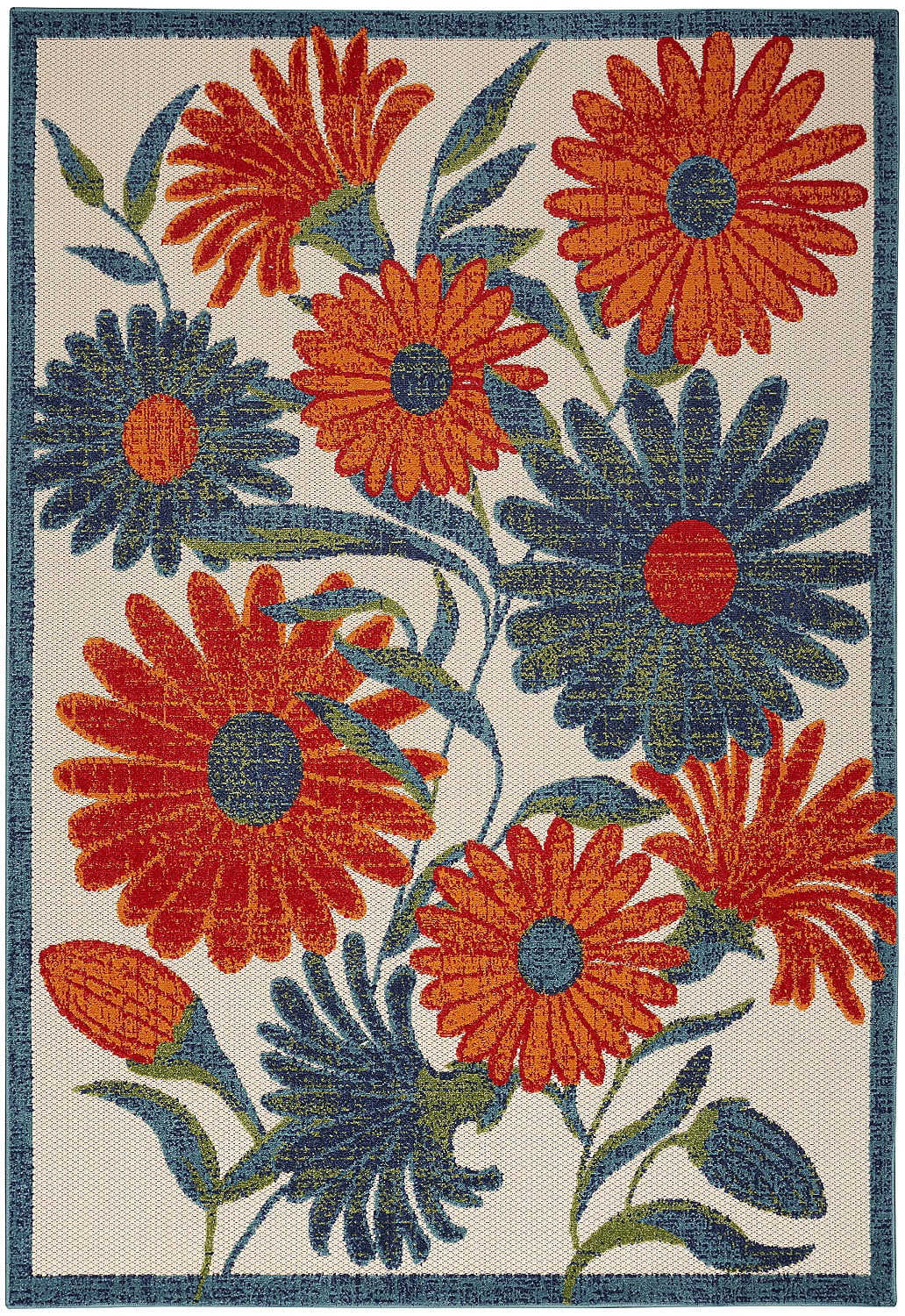 Ivory Multicolor 5'3 x 7'5 Area Rug K5274