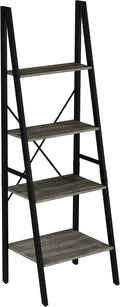 Gray Woodgrain 4-Tier Ladder Bookshelf Z327
