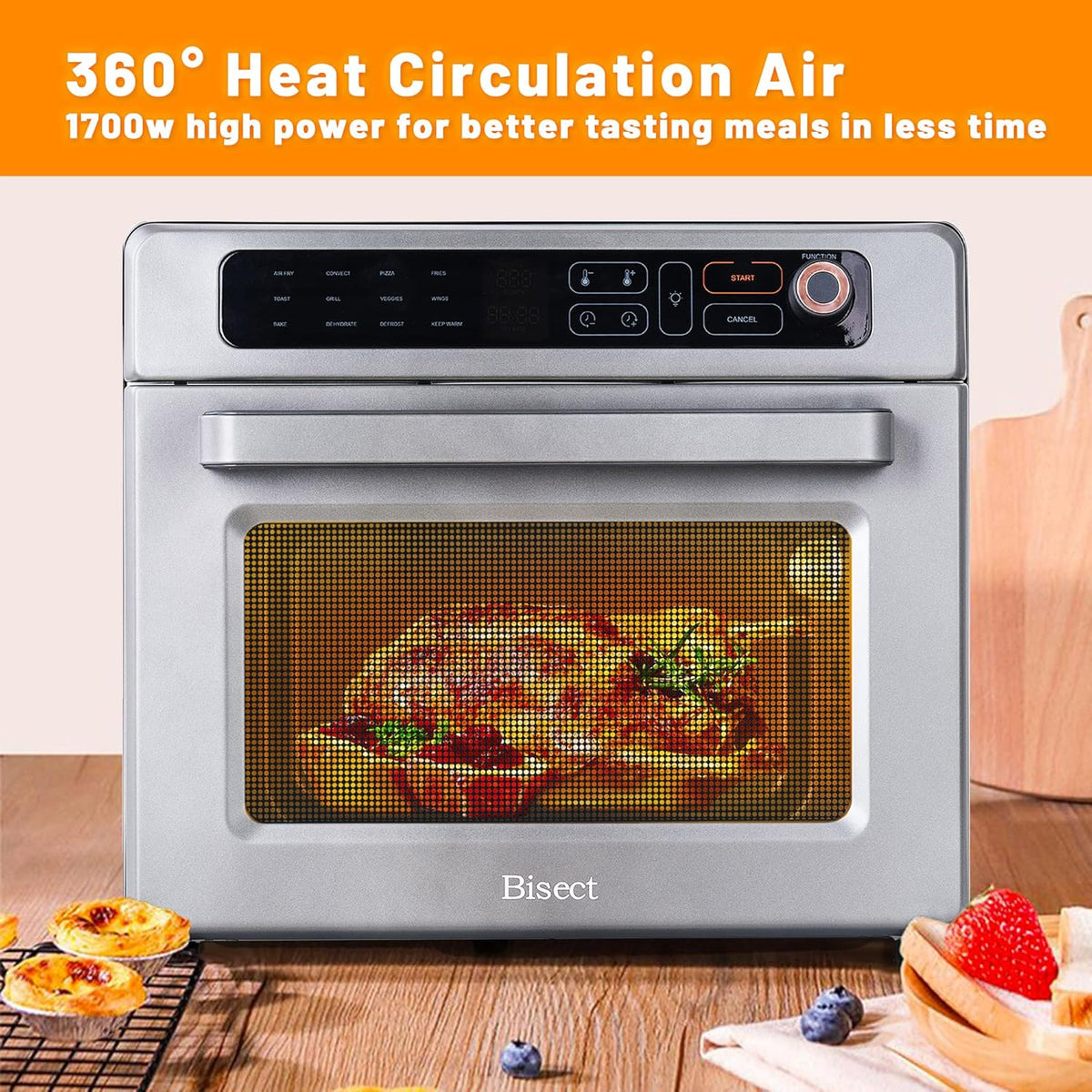 12-in-1 25QT Stainless Steel Air Fryer Toaster Oven W821
