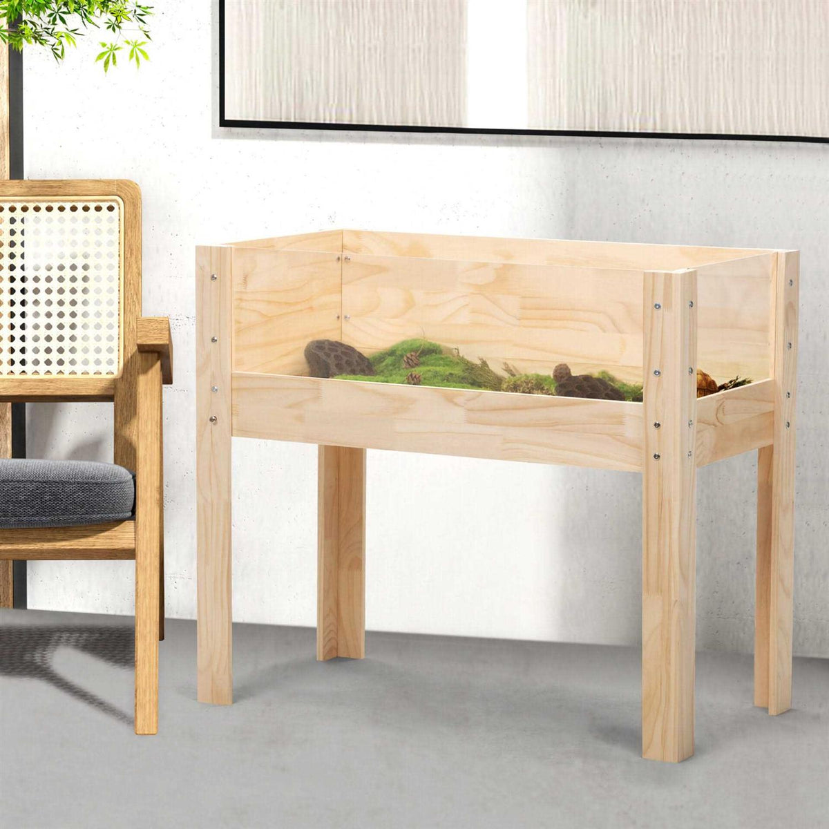 Wooden Tortoise Habitat with Waterproof Cloth Q114