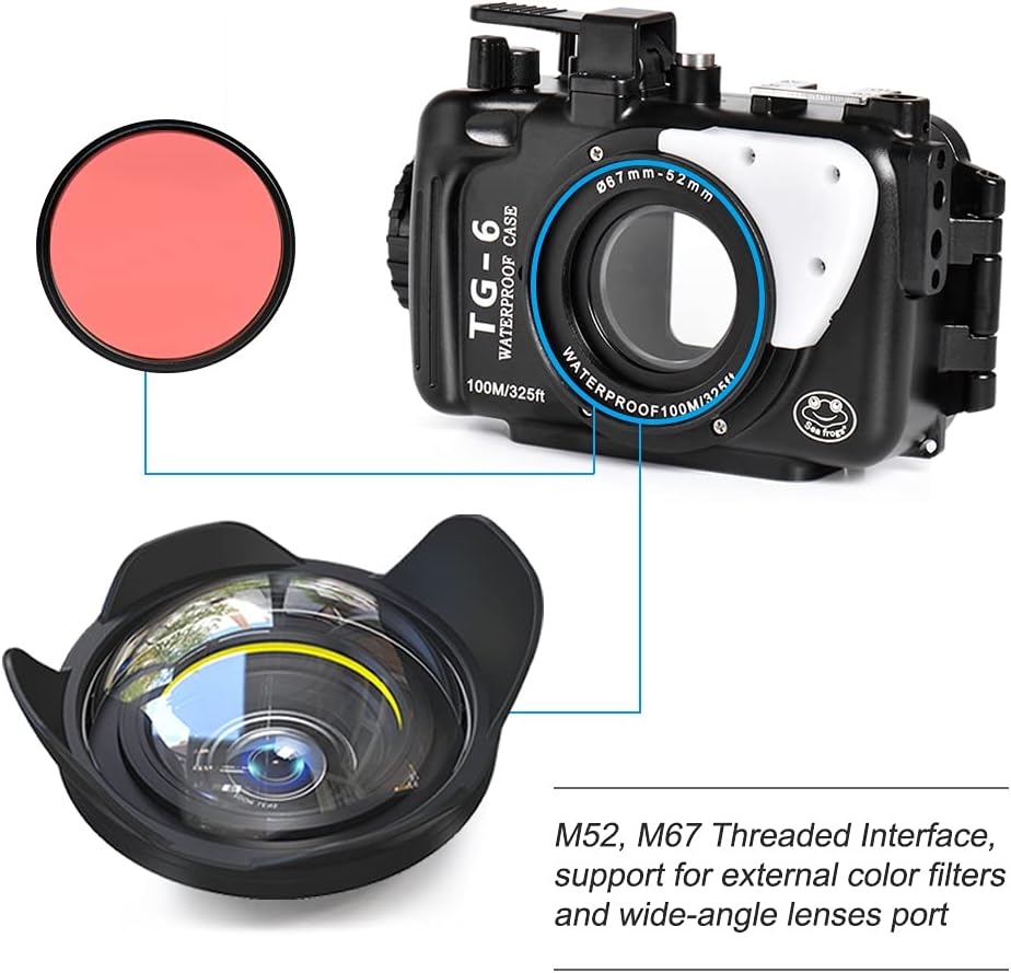 Black Aluminum Underwater Housing for Olympus TG-6 W809158