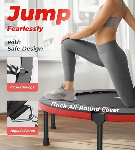 40"/48" Foldable Mini Trampoline with Adjustable Foam Handle C6148
