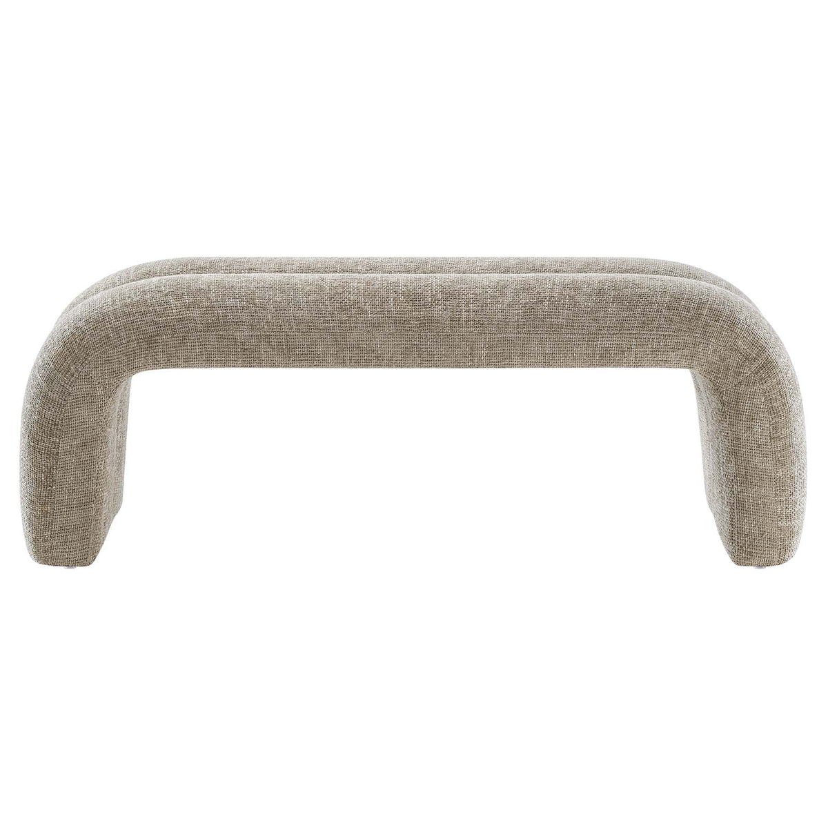 Khaki Chenille Upholstered Accent Bench O20616