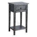 Black Wood Side Table with Drawer D4419